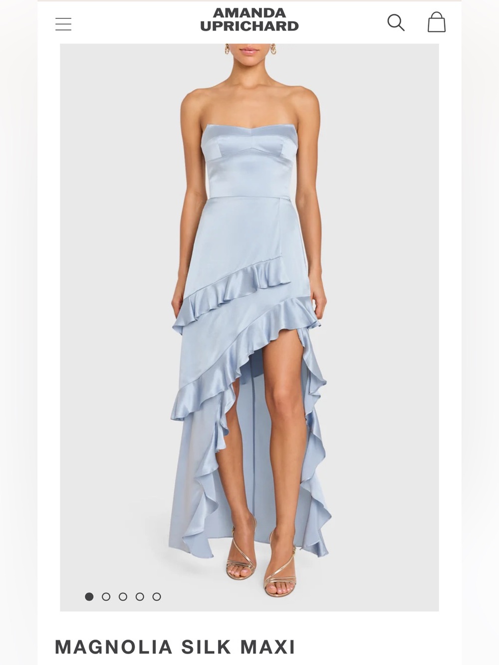 Amanda Uprichard Magnolia Silk Maxi  Light Blue. Size Small